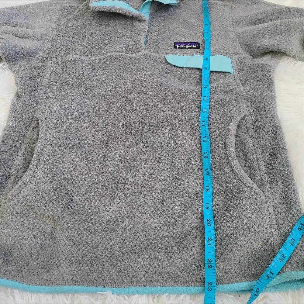 Patagonia Gray And Blue Re-Tool Snap Fleece Pullover Jacket Small